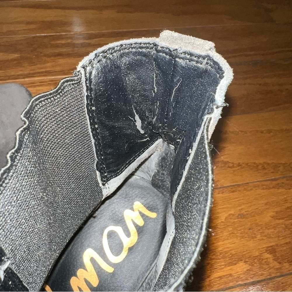 Sam Edelman Gray Suede Chunky Heeled Ankle Booties Size 9.5 - Picture 7 of 10